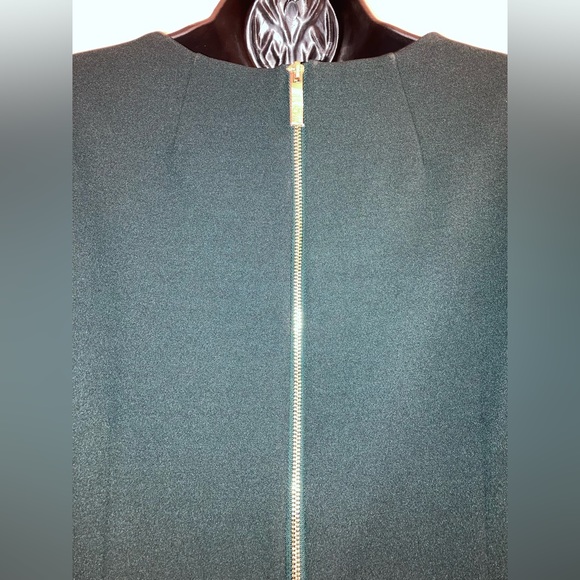 NEW Calvin Klein Fall Green Ruffle Short Sleeve Pencil Sheath Formal Dress 10 - Picture 10 of 17